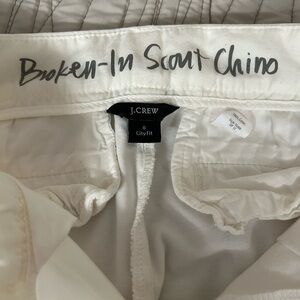 J. Crew Broken-In Scout Chino ankle length white jeans.
